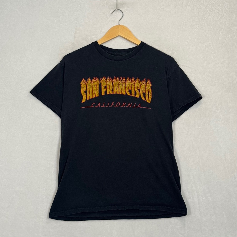 Thrasher Black San Francisco Flame Graphic T-Shirt Medium